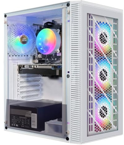 STGsivir PC Gamer Fixe,Ordinateur Gaming,GeForce GTX1660 Super 6G GDDR6,Intel Core I7 8th jusqu'à 4.1GHZ,16G DDR4,1T SSD,WiFi 600M,BT 5.0,Ventilateur RGB X4,W11Home
