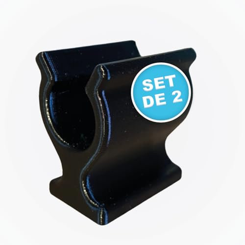 Lot de 2 supports pour manivelle de store Thule et Fiamma - Diamètre : 20 mm - Flexible et indestructible - Montage facile avec vis ou ruban adhésif - Fabriqué en Allemagne (noir)