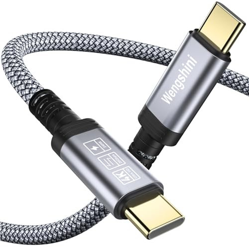 Wengshini USB C auf USB C Kabel 0.5M,240W/20Gbps USB C 3.2 Gen2 x 2 Datenkabel, 4K@60HZVideoübertragung Videoübertragung für Laptop, Handy, Steam Deck, Tablet, SSD, Monitor usw.
