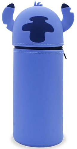 GDFJBG Federmäppchen 2 in 1 aus welchem Silicon,Kawaii Cartoon Stand Up Federmäppchen für Schreibwaren Unisex Kapazität Mäppchen Kosmetiktasche Bleistifttasche (Offene Augen)