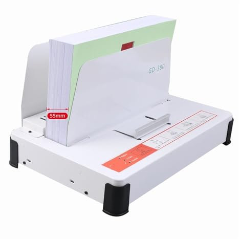 Bindegerät, Heißschmelzbindemaschine GD380 A4 Buchdeckel-Klebebinder Elektrischer Heißschmelzkleber DIY Drahtlose Klebebindemaschine, für A4, A5 oder kleinere Formate(Blue)