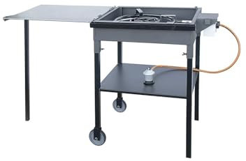 FERRETERIA LEPANTO Paellero Gas, Paellero plancha gas, plancha de asado, Barbacoa de Gas, Kit Paellero (77x53x90CM)