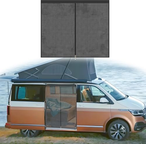 Auto Schiebetür Insektennetz für Outdoor-Camping,Moskitonetze Atmungsaktiv Insekten,Insektennetz Ersatz Campervans,Fliegengitter Auto Moskitonetz UV-Schutz(Für VW T6 Hintertür (L155cm*B170cm))