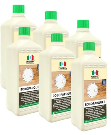 MARBEC ROBOPARQUET 1LTx6PZ Konzentriertes, schaumarmes Reinigungsmittel zur Reinigung von Holz- und Parkettböden mit Bodenwaschrobotern. Reinigt gründlich und trocknet schnell.