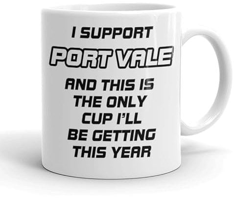 VIROSA Funny Football Mug – “Only Cup I’ll Be Getting This Year” – Gift for Port Vale Fans, Dad, Friend or Colleague – 11oz Ceramic Coffee Cup – Funny Xmas, Birthday, Father’s Day Present