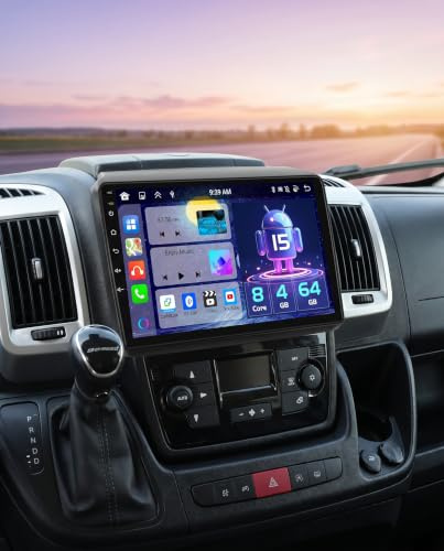 Hikity Autoradio für FIAT DUCATO 2010/Citroen Jumper/Peugeot Boxer | 9 Zoll 4+64G Android 15 Radio mit CarPlay Android Auto und Bluetooth FM/RDS GPS WiFi DSP Freisprecheinrichtung 8-Core