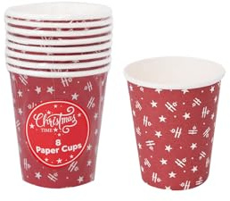RSW Ho Ho Ho Paper Cups, 240ml, Pack of 8