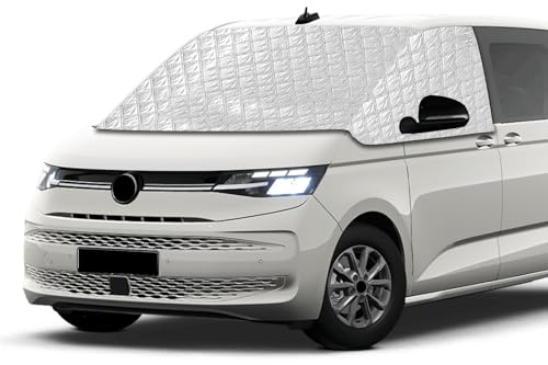 Scheibenabdeckung kompatibel mit VW T7 Multivan (ab 2021) | Nicht für T7 NEW Transporter (2025) | 4-Jahreszeiten Sonnenschutz & Frostschutz | Hitzeschutz & EIS | Inkl. Tasche