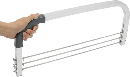 Dekltus Tortenschneider Tortenbodenschneider 53cm - Edelstahl Tortenmesser Inkl. 3 Schneiddrähten, Tortensäge Höhenverstellbar Kuchenschneider Tortenzubehör für Kuchen, Brot & Lebensmittel