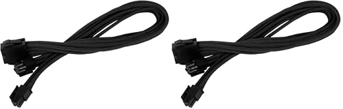 SilverStone SST-PP07-EPS8B - Netzteil-Verlängerungskabel 30cm EPS 8pin auf EPS/ATX 4+4pin, schwarz (Packung mit 2)