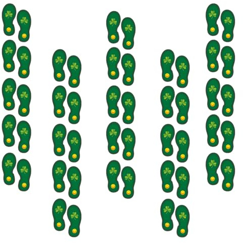 5 Bögen mit Koboldfußabdrücken, Grüne Mini-Fußabdruck-Aufkleber für den St Patricks für Koboldfallen-Partydekorationen und Festartikel