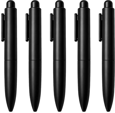 FloraVigo 5 Stück mini kugelschreiber, gelstifte schwarz, 0,5 mm schwarze Tinte, Druckknopf-Design, geeignet für Schule, Büro und alltägliches Schreiben.