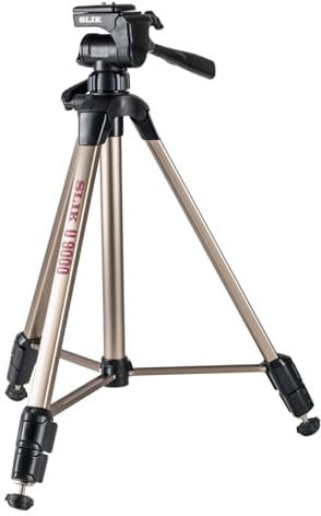 Slik U9000 Tripod with 3-Way Fluid-Effect Head and Built-In Bubble Level,Silver