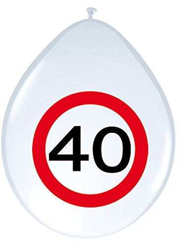 8 Stück Luftballons Verkehrsschild 40