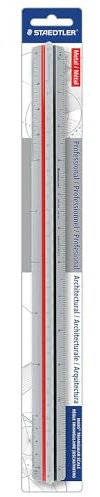 Staedtler 987M1831BK Professionelles Dreikant-Lineal, Metall-Architekturwaage, 30,5 cm
