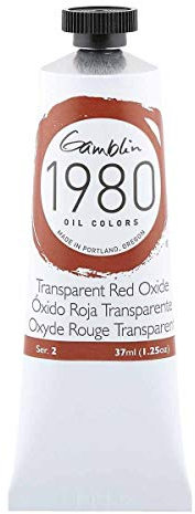 Gamblin Huile Trans 1980 - Oxyde rouge - 37 ml
