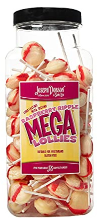 Joseph Dobson & Sons Raspberry Ripple Mega Lollies 1.99 kg (Pack of 1)