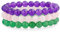 Bling Jewelry Set Of 3 Dyed Purple Amethyst Pink Rose Quartz Green Aventurine 8MM Ball Bead Stones Stretch Bracelet For Women Set