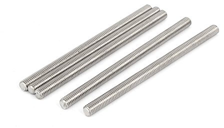 sourcing map 5 Stück Gewindestangen M6x100mm Edelstahl 304 Gewindestift Metrischem Vollgewinde Bar Gewindestäbe für Befestigung CNC-Werkzeugmaschinen 3D-Drucker Industrie Geräte