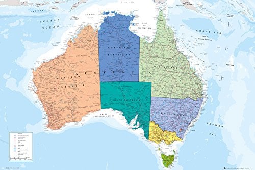 GB eye Ltd Australia Map Poster Großformat B X H : 91 x 61 cm