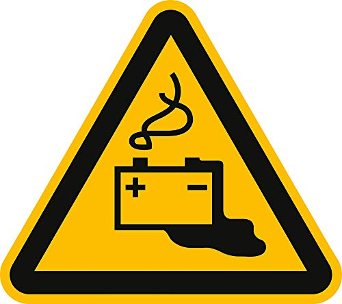 Schild Warnschild Warnung vor Gefahren durch Batterien 20cm sl PVC