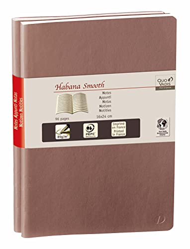 Quo Vadis Habana Smooth – Duo-Notizbücher, Duft 10, 7 x 10 cm 7 x 10 cm braun