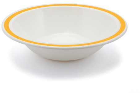 Harfield 17.3cm Polycarbonate Plastic Rimmed New Duo Bowl Yellow (Pack of 4)