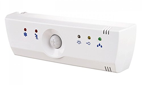 Steuereinheit für Abluftventilatoren, mit Hygrostat, Bewegungssensor, Lichtsensor, Einschalt- und Ausschaltverzögerung