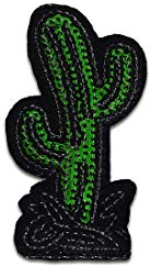 Catch the Patch Kaktus mit Pailletten - (Größe: 7,3 x 3,6 cm) – Patches, Bügelbilder, Aufbügler – zum Aufbügeln oder Aufnähen – Ideal für Kleidung, Rucksäcke