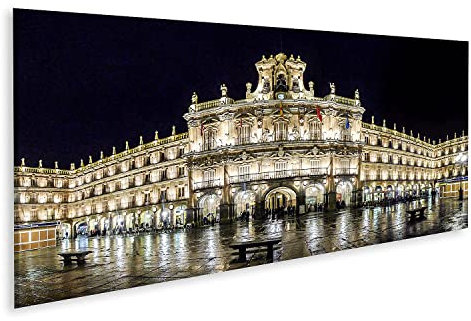 islandburner Bild auf Leinwand Berühmte Plaza Mayor In Salamanca In Der Nacht Castilla Y Leon Spanien Bilder Wandbilder Poster