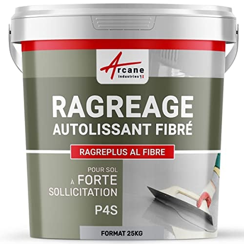 Nivelador autonivelante con fibra para suelos autonivelantes - RAGREPLUS AL FIBRE - 25 kg (hasta 17 m² para 1 mm de grosor) Gris - ARCANE INDUSTRIES