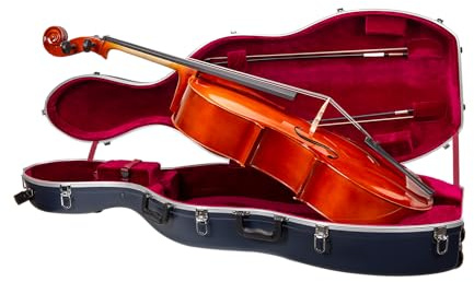 Crossrock Custodia per violoncello in ABS con ruote in blu per entrambi 4/4 Full 3/4 (CRA861CEFBL)