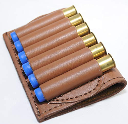 Supporto per cintura in pelle calibro 410 per fucile da caccia, supporto per cartuccia, marrone chiaro