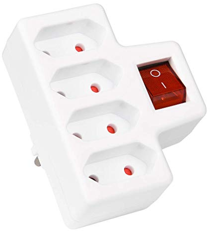 HEITECH Promotion GmbH 04003526 Steckdosenleiste, 250 V, 4-fach, 1 Stück