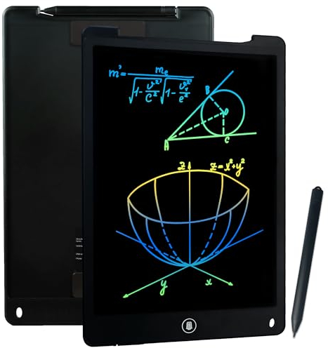 Richgv 13.5 Zoll LCD Schreibtablett,LCD Writing Tablet,EIN Schlüssel zum Löschen Funktion,Doodle Malen Board, Ultradünn und tragbar,Geschenk für Kinder,Schul Familie Erwachsene Büro (Schwarz)