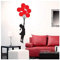 Banksy Mädchen mit Roten Ballon Wandaufkleber Dekoration Kunst Wandtattoo Wohnzimmer Schlafzimmer Wanddekoration Wandbild Abnehmbare Vinyl Aufkleber 46 * 120 cm