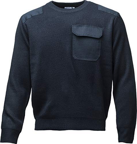 Baddery Bundeswehr Pullover - Militär Armee Kleidung Herren Männer - Navy Marine Segler - Arbeitskleidung (Blau L)