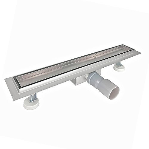 Caniveau de Douche en Acier INOX Italienne Siphon Sol d'évacuation à Carreler pour Salle de Bain-100cm