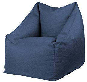 chilly pilley Sitzsack Sitzkissen Bodenkissen Sessel Gartenkissen mit Rückenlehne Sitz (Blau)