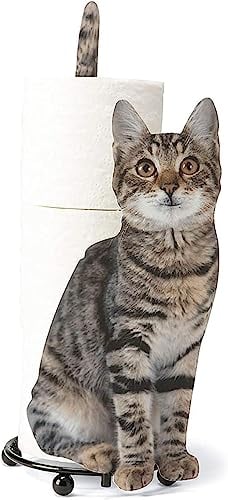 Papierhalter, Toilettenpapierhalter, Simulation Katze Papierhalter Katzenform Badezimmer Toilettenpapier Lagerregal Geschenk für Katzenliebhaber (grau)