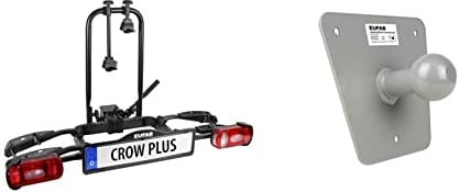 EUFAB 11582, Fahrradträger Crow Plus erweiterbar + EUFAB 16412 Universal Wandhalterung für Fahrradträger