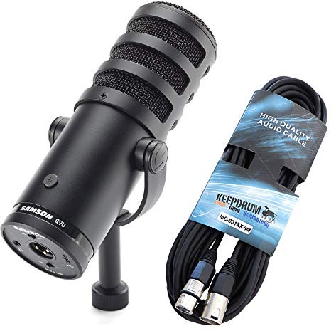 Samson Q9U dynamisches USB XLR Broadcast Mikrofon + keepdrum XLR Kabel 6m