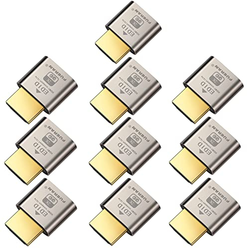 FUERAN HDMI Dummy Plug Headless Ghost Display Emulator Premium Aluminum PC(Fit Headless-1920x1080 New 4RD@60Hz) (2K-10P)