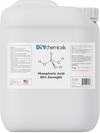 DIYChemicals Phosphoric Acid 85% – Rust Remover, Wood Stain Remover, pH Control, High Purity Orthophosphoric Acid for Metal, Fertilizers - Made in USA - 5 Gallon
