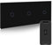 BSEED Interrupteur Connecté WiFi,1 Gang 2 Voie Triple Interrupteur Tactile Mural,Compatible avec Alexa et Google Home,Noir Interrupteur Va et Vient sans Fil avec Écran Tactile(Ligne Neutre Requis)