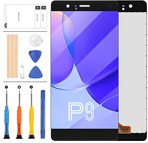 LADYSON For Huawei P9 Screen Replacement VA-L09 EVA-L19 EVA-L29 EVA-AL10 EVA-TL00 EVA-AL00 EVA-DL00 LCD Display Touch Panel Digitizer Glass Full Assembly Kits (Black)