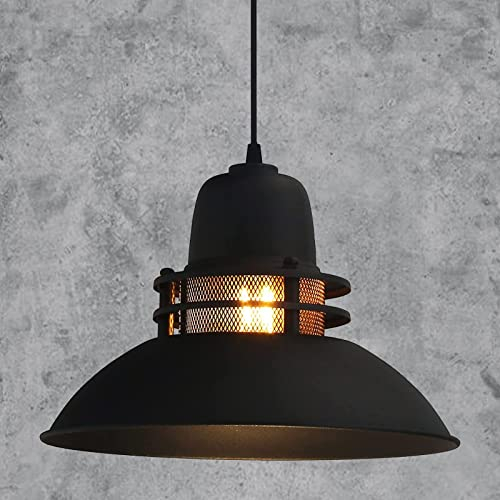 bamyum Hängelampe Leuchtturm Pendelleuchte Schwarze Lampe Ø34 cm Vintage Hängeleuchte Kann als Wohnzimmerlampe Küchenlampe Schlafzimmerlampe und Kinderzimmerlampe Verwendet Werden E27 Fassung