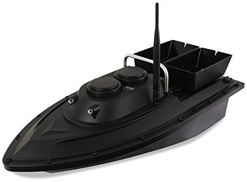 SHZICMY RC Barca da Pesca Telecomandata 500M, Pesca Esca con Carico da 1.5/1.8Kg, Batteria integrata 5200MA (Nero 2)