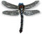 Crispe Metall Wand-Deko - Libelle blau – 48 x 40cm - geprägte 3D Wanddekoration - Wandbild inkl. praktischer Wandbefestigung – dekorative Wandskulptur – für In- und Outdoor