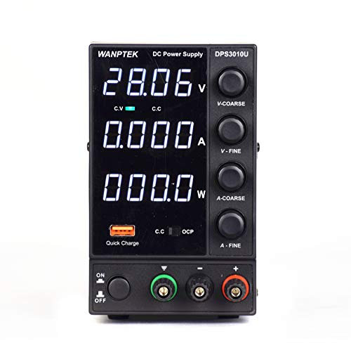 Fuente de alimentación CC variable, fuente de alimentación conmutada ajustable (0-30 V 0-10 A) con indicador LED de 4 dígitos.